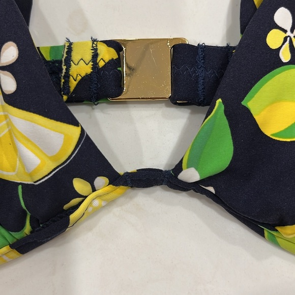 EUC Trina Turk black and yellow lemon 🍋 pattern two piece bikini bathing suit - Picture 4 of 9